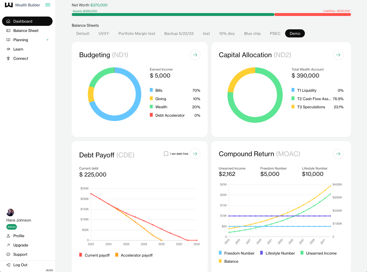 Wealth Builder Desktop Dashboard